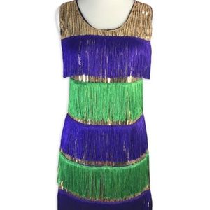 Mardi Gras Flapper Dress New Orleans Parade Medium